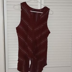 Small sleeveless maroon blouse